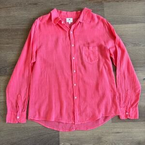 Sundry Classic Shirt Relaxed Button-Up Womens‎ Size M Pink Cotton Lightweight